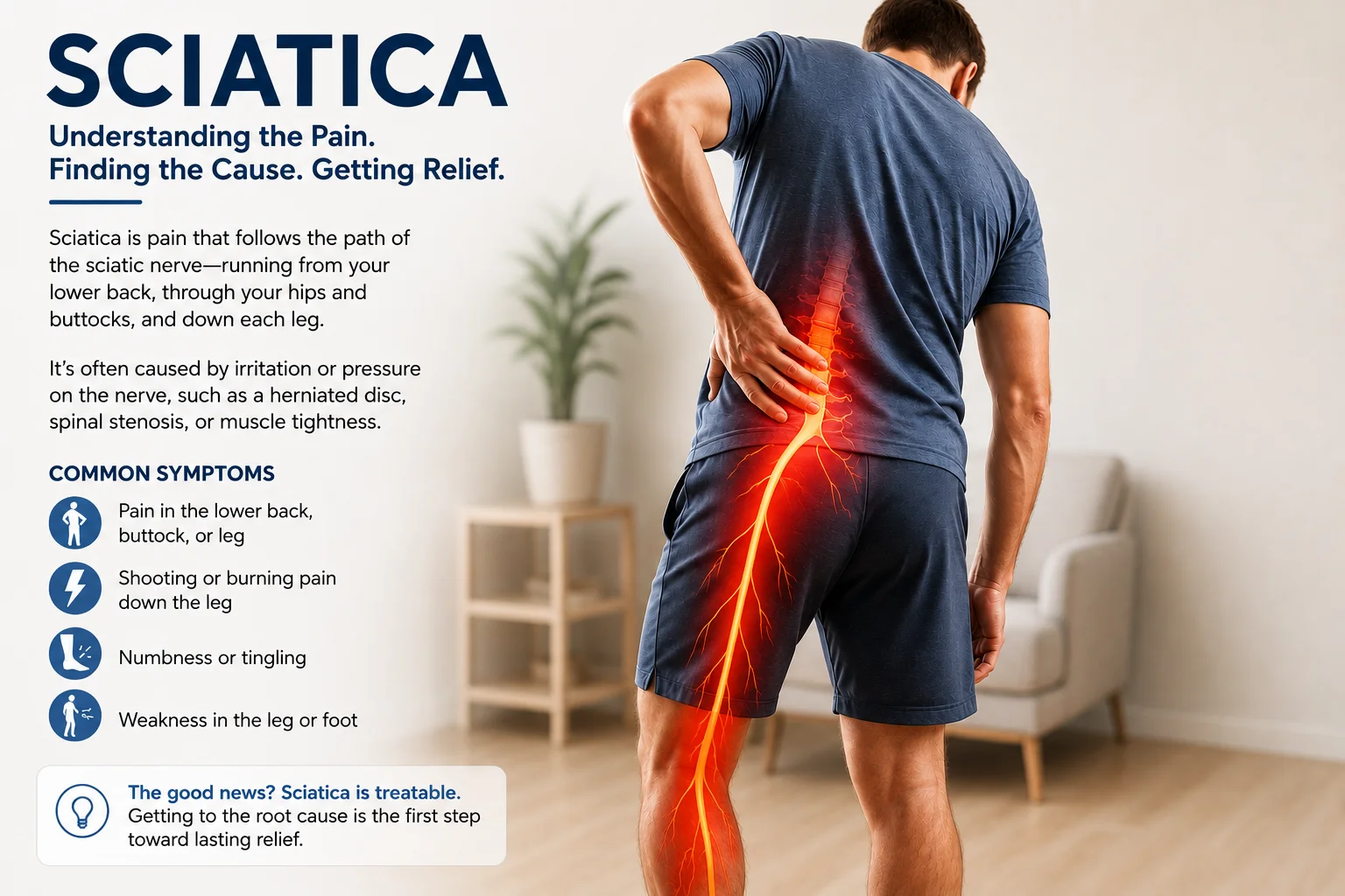 Sciatica symptoms, causes, and chiropractic care in Hurst TX